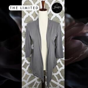 The Limited Women's Gray Lightweight Knit Draped Open Cardigan Size S